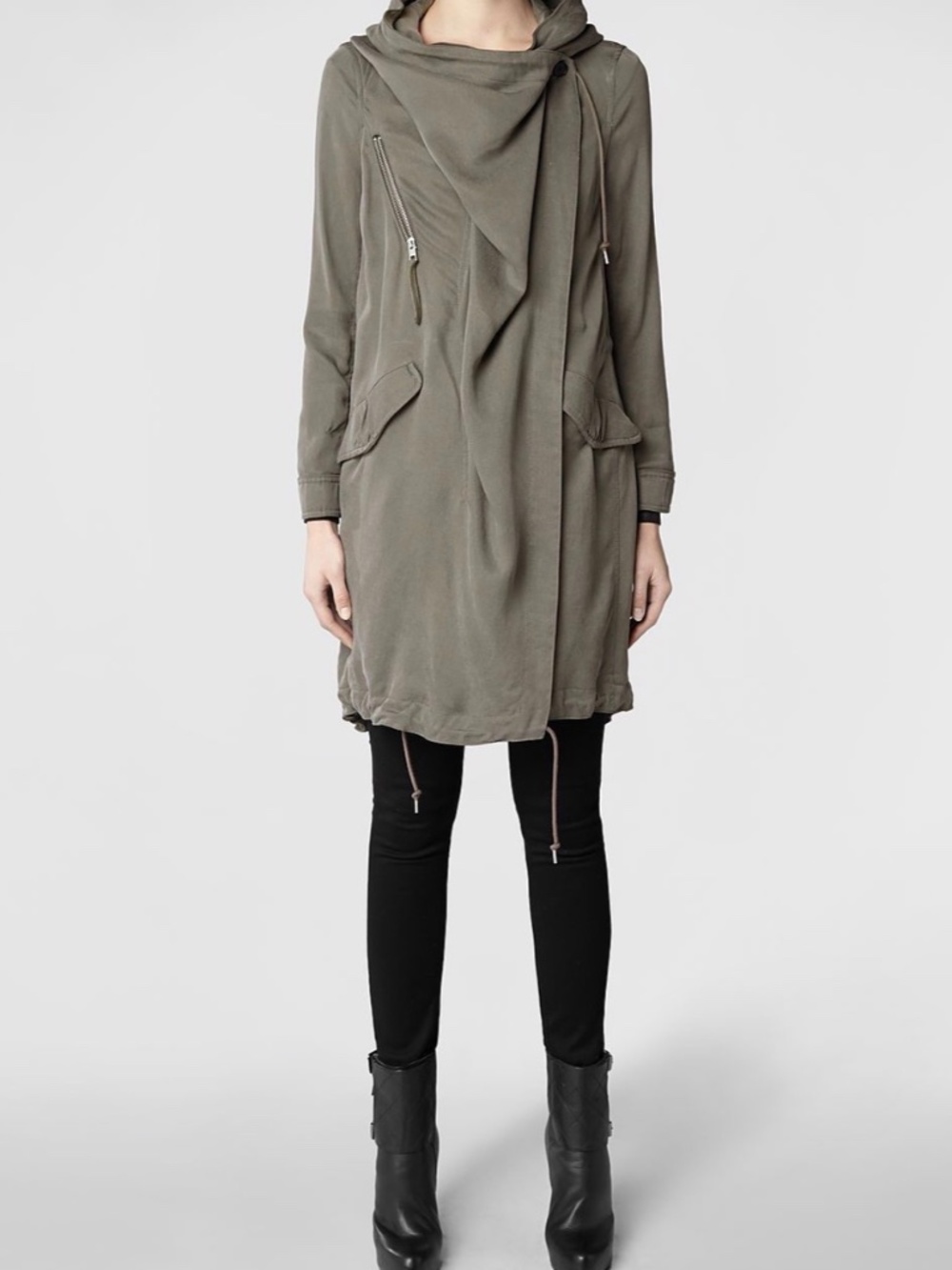 AllSaints Portere Parka – Draped Utility Jacket - Picture 2 of 5
